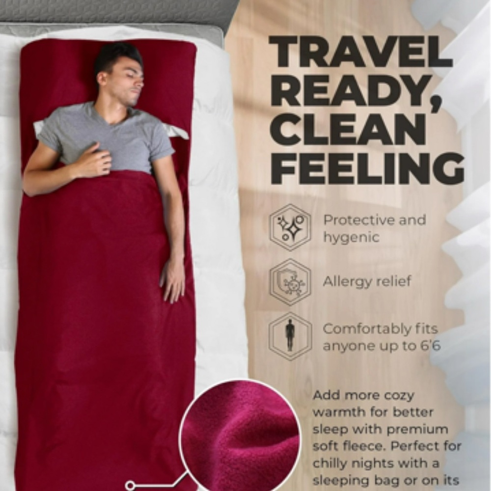 Cozy Fleece Travel Blanket - Burgundy